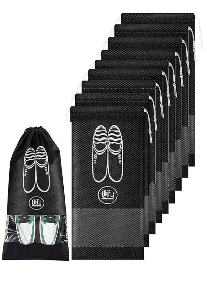 QUEBERS Travel Shoe Bags Pack pf 6 - Shoe Organizer & Space-Saving Storage Bag for Luggage, Closet & Gym, Portable Dustproof Shoe Pouch for Men & Women